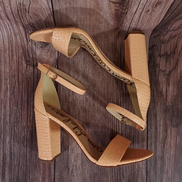 Sam Edelman Yaro 10m Peach Open Toe Adjustable Ankle Strap Leather Heeled Sandal - Picture 7 of 13